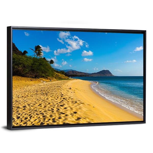Brown Sand & Ocean Canvas Wall Art-3 Horizontal-Gallery Wrap-25" x 16"-Tiaracle