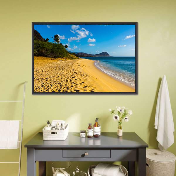 Brown Sand & Ocean Canvas Wall Art-3 Horizontal-Gallery Wrap-25" x 16"-Tiaracle