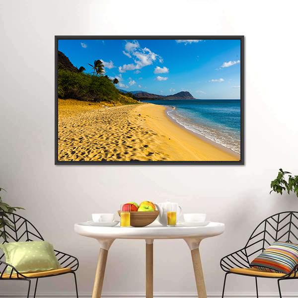 Brown Sand & Ocean Canvas Wall Art-3 Horizontal-Gallery Wrap-25" x 16"-Tiaracle