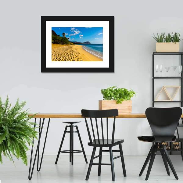 Brown Sand & Ocean Canvas Wall Art-3 Horizontal-Gallery Wrap-25" x 16"-Tiaracle