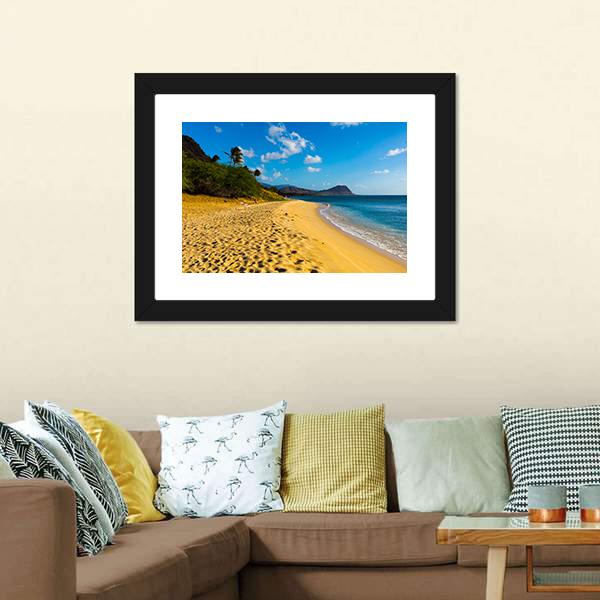 Brown Sand & Ocean Canvas Wall Art-3 Horizontal-Gallery Wrap-25" x 16"-Tiaracle