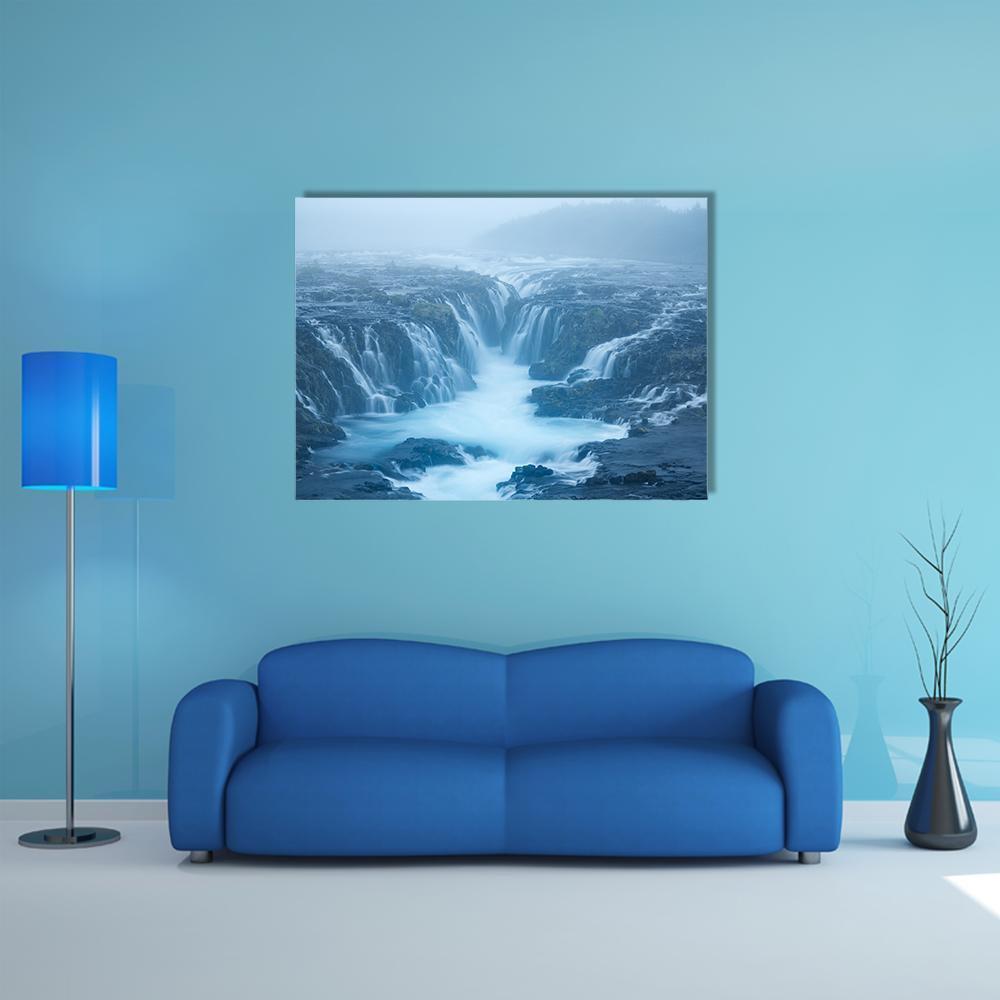 Bruarfoss Waterfall Canvas Wall Art-1 Piece-Gallery Wrap-48" x 32"-Tiaracle