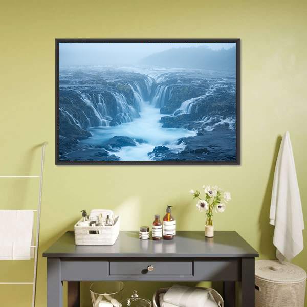 Bruarfoss Waterfall Canvas Wall Art-3 Horizontal-Gallery Wrap-25" x 16"-Tiaracle