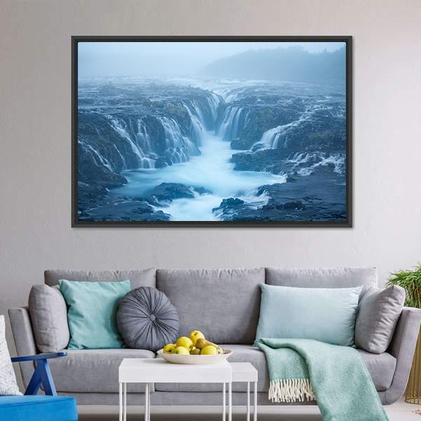 Bruarfoss Waterfall Canvas Wall Art-3 Horizontal-Gallery Wrap-25" x 16"-Tiaracle
