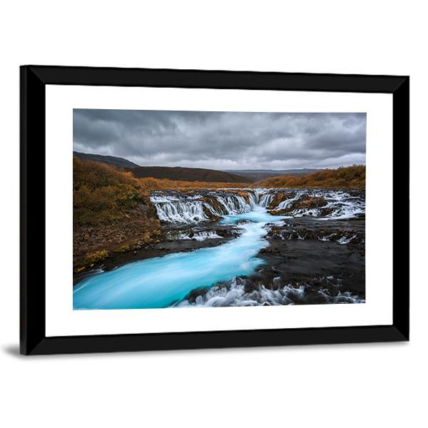 Bruarfossus Waterfall Canvas Wall Art-3 Horizontal-Gallery Wrap-25" x 16"-Tiaracle