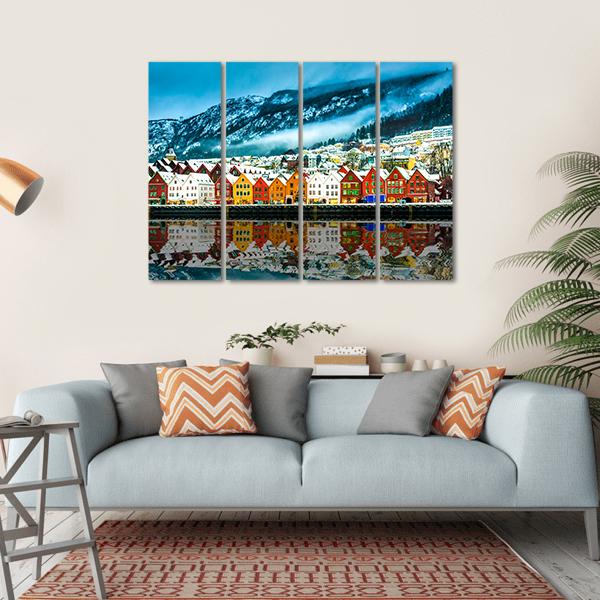 Bruges In Norway Canvas Wall Art-4 Horizontal-Gallery Wrap-34" x 24"-Tiaracle
