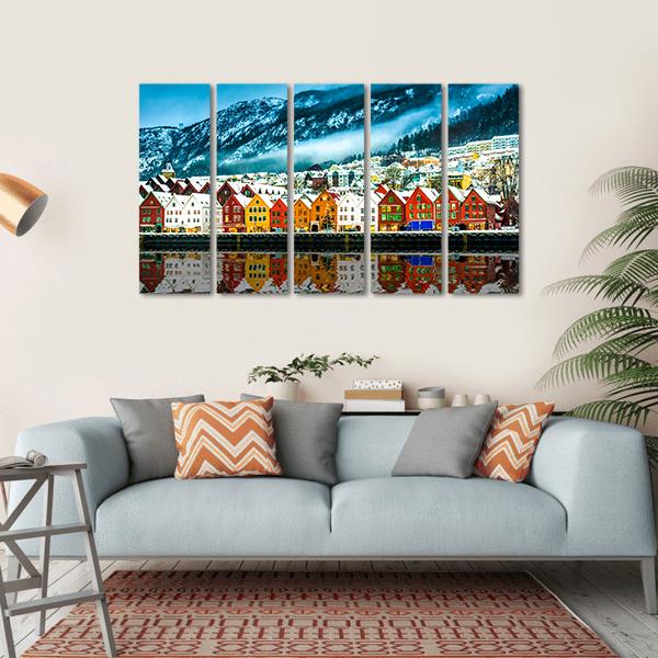 Bruges In Norway Canvas Wall Art-5 Horizontal-Gallery Wrap-22" x 12"-Tiaracle