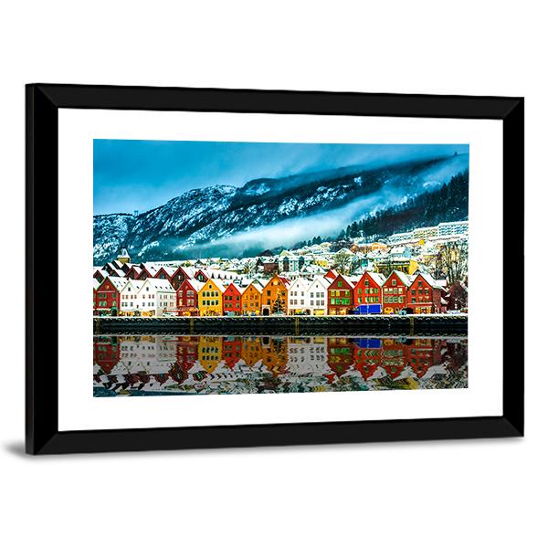 Bruges In Norway Canvas Wall Art-5 Horizontal-Gallery Wrap-22" x 12"-Tiaracle