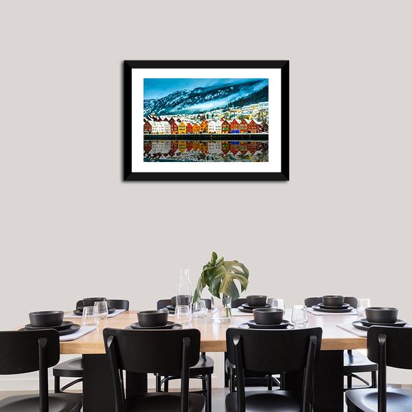 Bruges In Norway Canvas Wall Art-5 Horizontal-Gallery Wrap-22" x 12"-Tiaracle