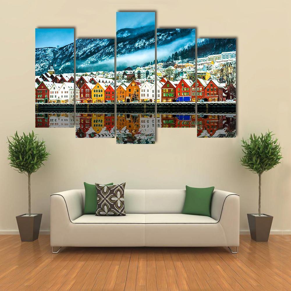 Bruges In Norway Canvas Wall Art-5 Pop-Gallery Wrap-47" x 32"-Tiaracle