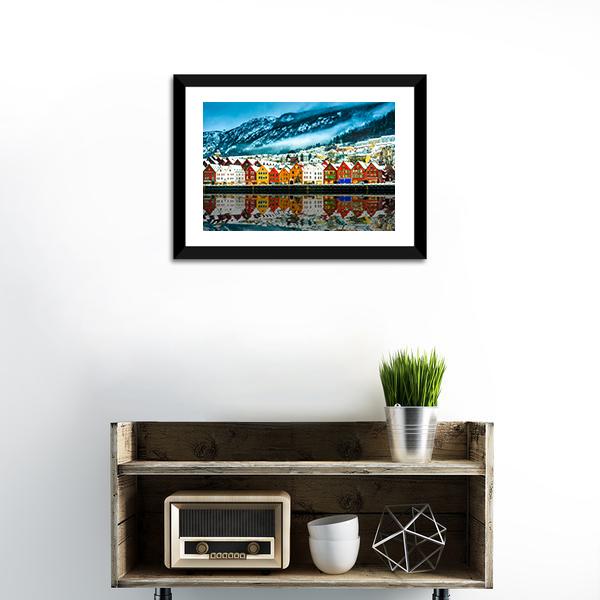 Bruges In Norway Canvas Wall Art-1 Piece-Framed Print-20" x 16"-Tiaracle