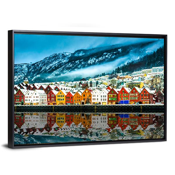 Bruges In Norway Canvas Wall Art-3 Horizontal-Gallery Wrap-25" x 16"-Tiaracle