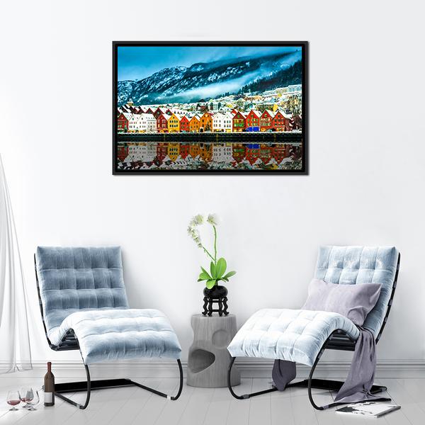Bruges In Norway Canvas Wall Art-3 Horizontal-Gallery Wrap-25" x 16"-Tiaracle