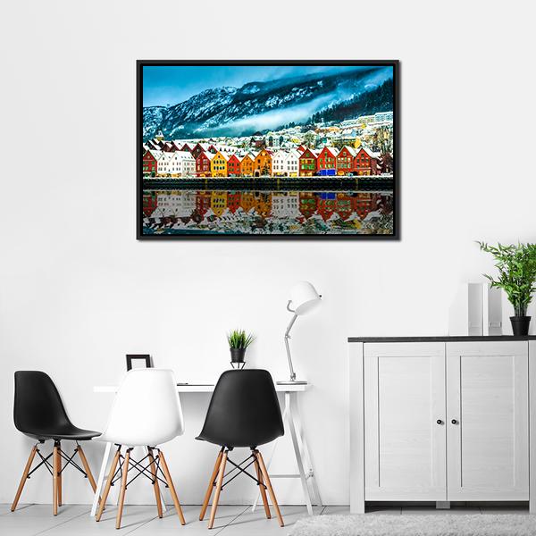 Bruges In Norway Canvas Wall Art-3 Horizontal-Gallery Wrap-25" x 16"-Tiaracle