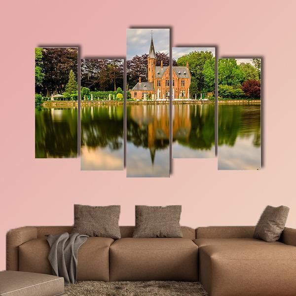 Minnewater Lake Bruges Canvas Wall Art-5 Pop-Gallery Wrap-47" x 32"-Tiaracle