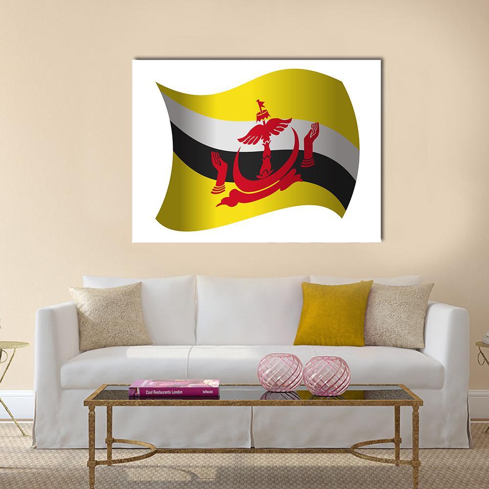 Brunei Flag Canvas Wall Art-1 Piece-Gallery Wrap-36" x 24"-Tiaracle