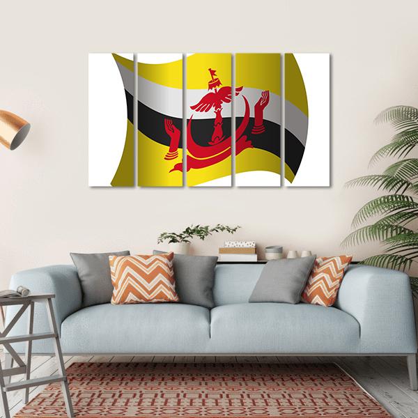Brunei Flag Canvas Wall Art-5 Horizontal-Gallery Wrap-22" x 12"-Tiaracle