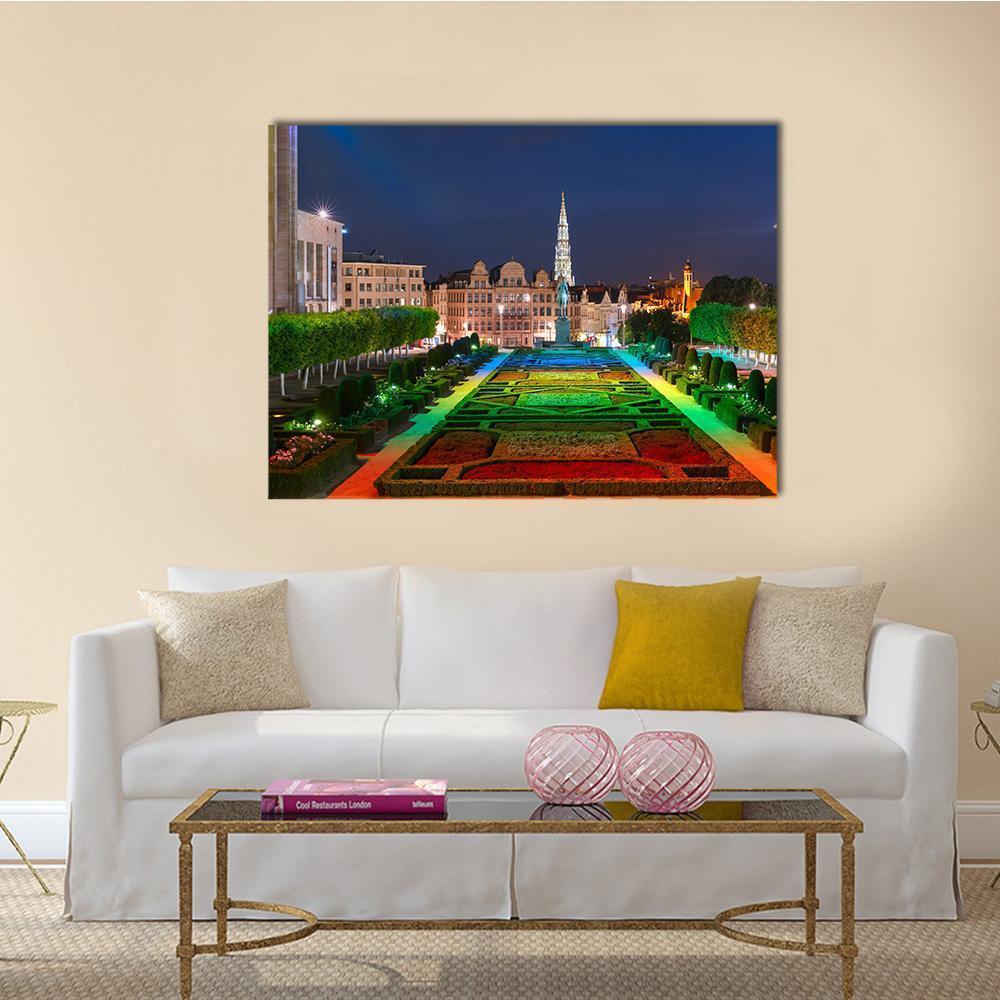 Brussels City Hall Canvas Wall Art-4 Horizontal-Gallery Wrap-34" x 24"-Tiaracle