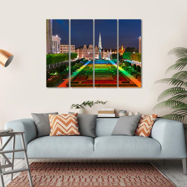 Brussels City Hall Canvas Wall Art-4 Horizontal-Gallery Wrap-34" x 24"-Tiaracle