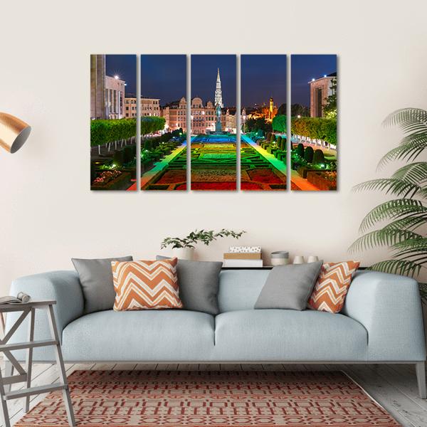 Brussels City Hall Canvas Wall Art-5 Horizontal-Gallery Wrap-22" x 12"-Tiaracle