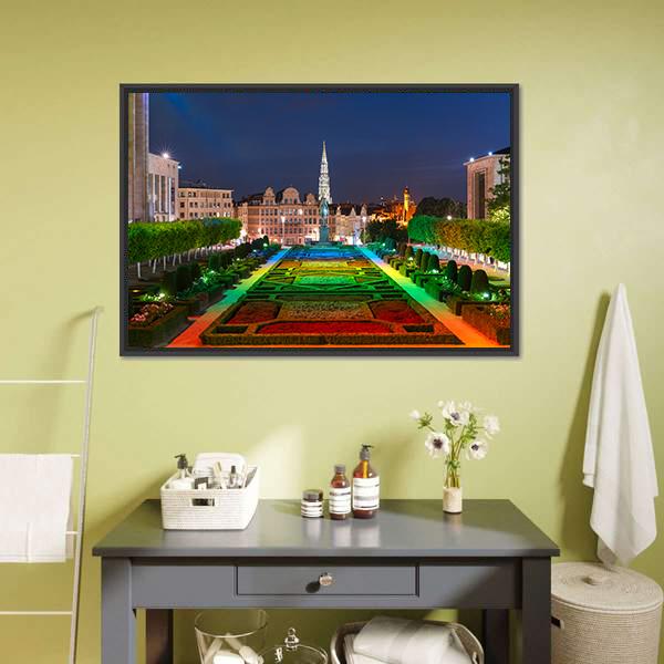 Brussels City Hall Canvas Wall Art-5 Horizontal-Gallery Wrap-22" x 12"-Tiaracle