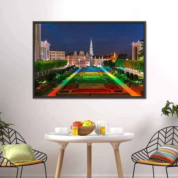 Brussels City Hall Canvas Wall Art-5 Horizontal-Gallery Wrap-22" x 12"-Tiaracle