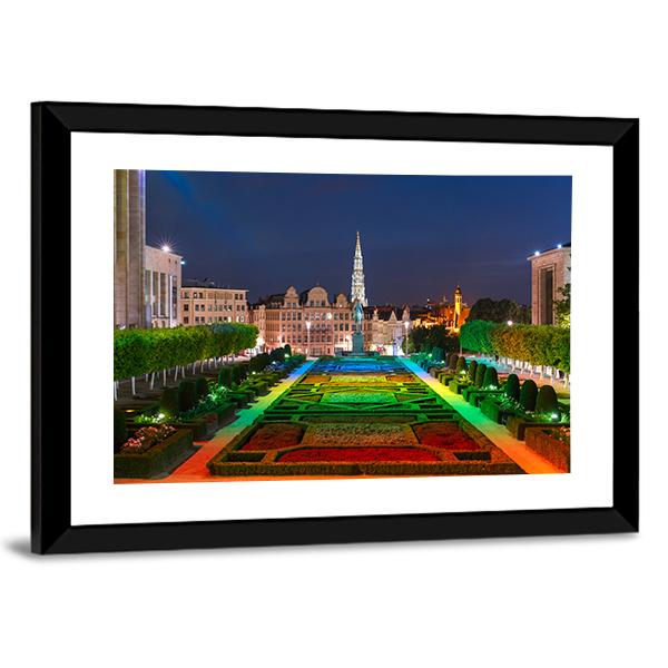 Brussels City Hall Canvas Wall Art-5 Horizontal-Gallery Wrap-22" x 12"-Tiaracle