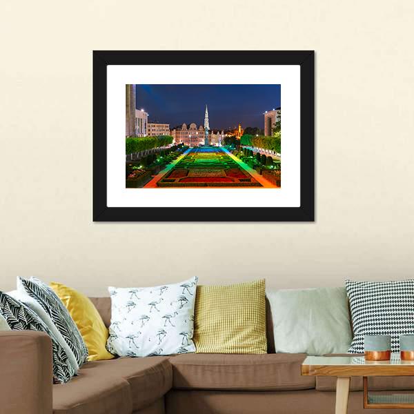 Brussels City Hall Canvas Wall Art-5 Horizontal-Gallery Wrap-22" x 12"-Tiaracle