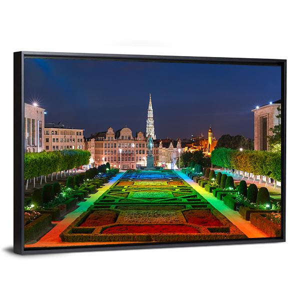 Brussels City Hall Canvas Wall Art-5 Horizontal-Gallery Wrap-22" x 12"-Tiaracle