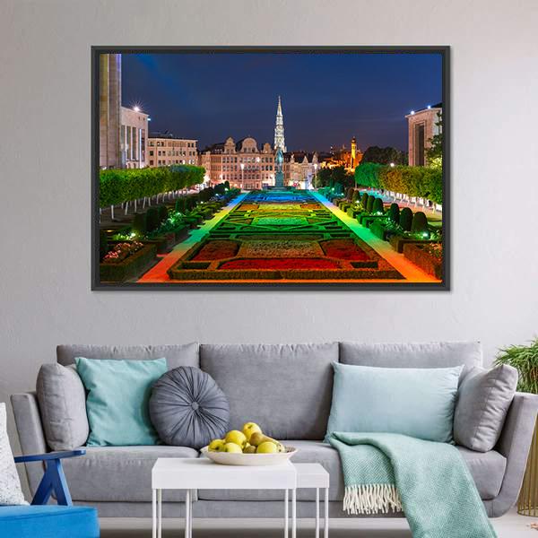 Brussels City Hall Canvas Wall Art-1 Piece-Floating Frame-24" x 16"-Tiaracle