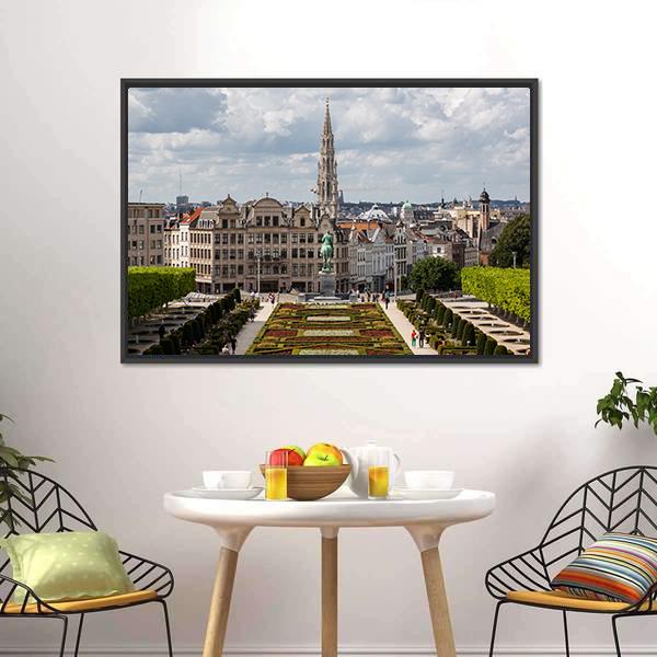 Brussels Cityscape Canvas Wall Art-1 Piece-Floating Frame-24" x 16"-Tiaracle