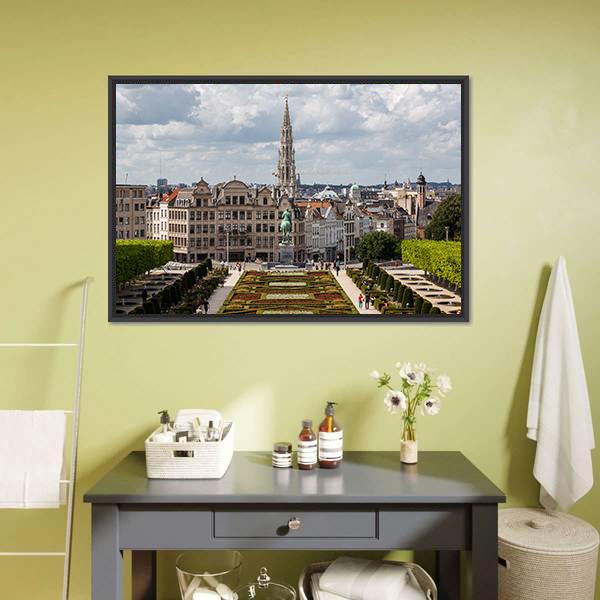 Brussels Cityscape Canvas Wall Art-5 Horizontal-Gallery Wrap-22" x 12"-Tiaracle