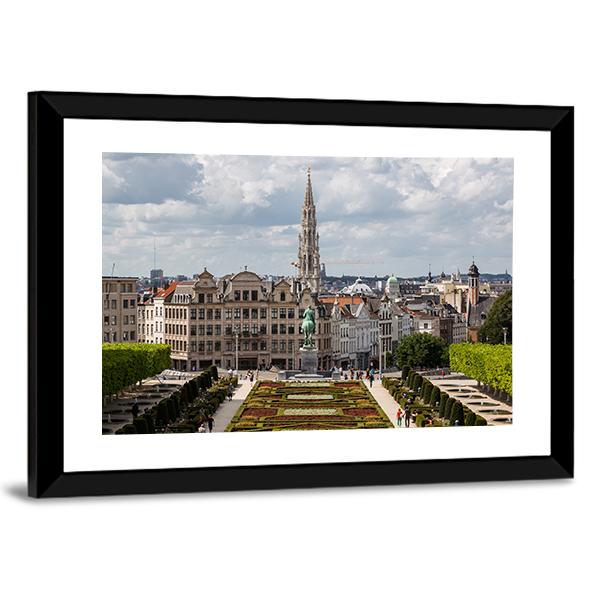 Brussels Cityscape Canvas Wall Art-5 Horizontal-Gallery Wrap-22" x 12"-Tiaracle