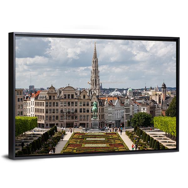 Brussels Cityscape Canvas Wall Art-5 Horizontal-Gallery Wrap-22" x 12"-Tiaracle