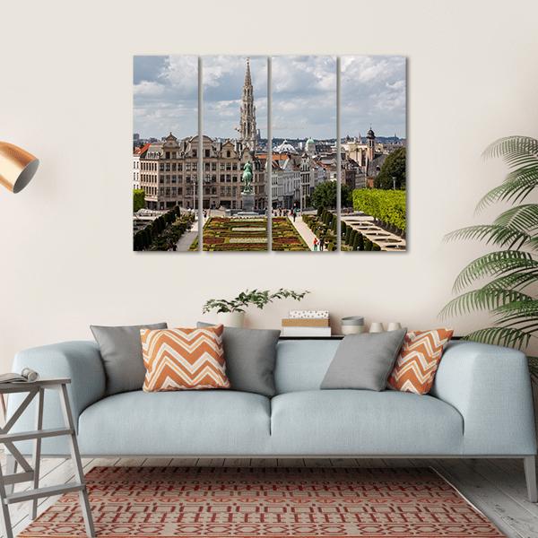 Brussels Cityscape Canvas Wall Art-4 Horizontal-Gallery Wrap-34" x 24"-Tiaracle