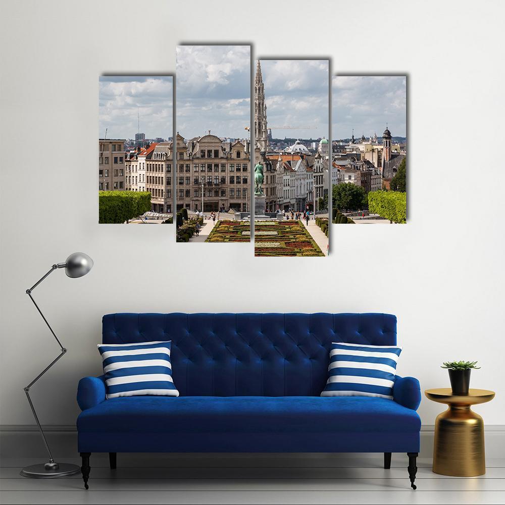 Brussels Cityscape Canvas Wall Art-4 Pop-Gallery Wrap-50" x 32"-Tiaracle
