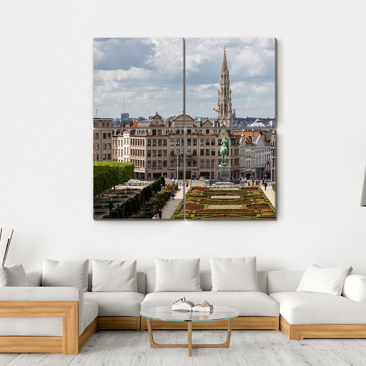 Brussels Cityscape Canvas Wall Art-4 Square-Gallery Wrap-17" x 17"-Tiaracle