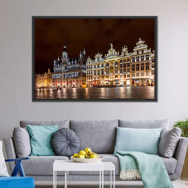 Brussels Grand Place Canvas Wall Art-3 Horizontal-Gallery Wrap-25" x 16"-Tiaracle