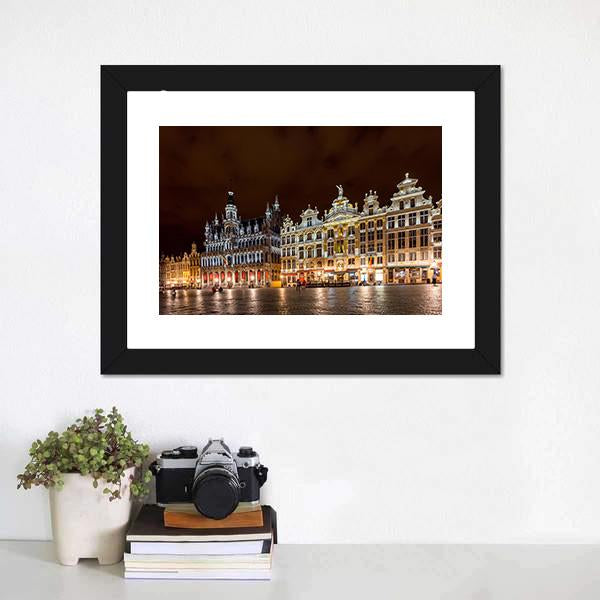 Brussels Grand Place Canvas Wall Art-1 Piece-Framed Print-20" x 16"-Tiaracle