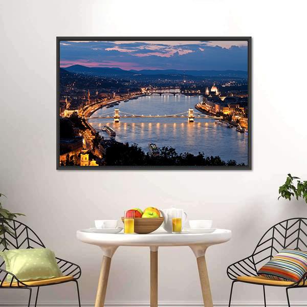 Budapest City Hungry Canvas Wall Art-5 Horizontal-Gallery Wrap-22" x 12"-Tiaracle