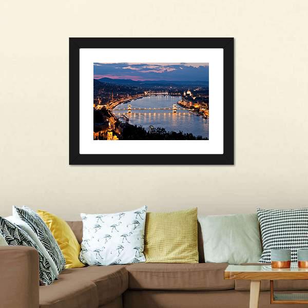 Budapest City Hungry Canvas Wall Art-5 Horizontal-Gallery Wrap-22" x 12"-Tiaracle