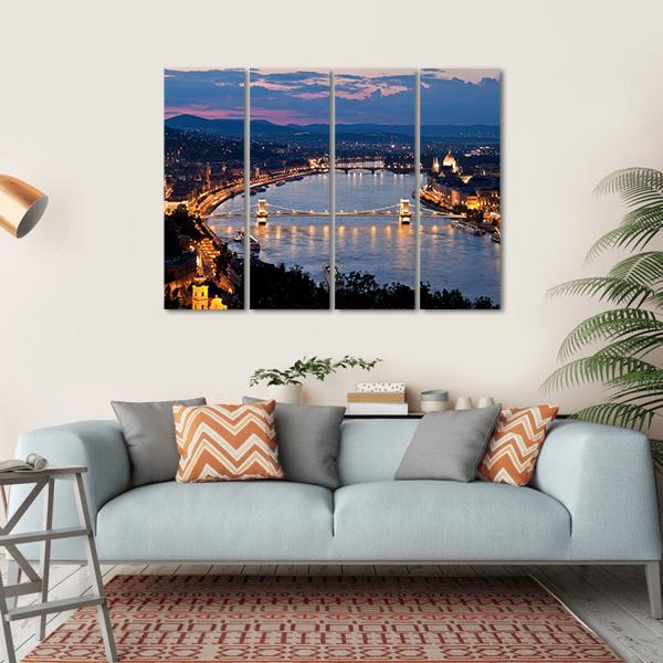Budapest City Hungry Canvas Wall Art-4 Horizontal-Gallery Wrap-34" x 24"-Tiaracle