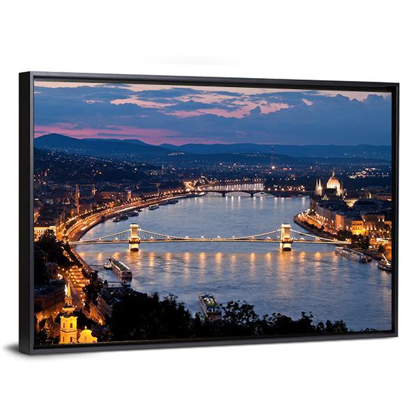 Budapest City Hungry Canvas Wall Art-3 Horizontal-Gallery Wrap-25" x 16"-Tiaracle