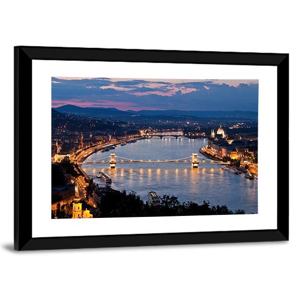 Budapest City Hungry Canvas Wall Art-3 Horizontal-Gallery Wrap-25" x 16"-Tiaracle