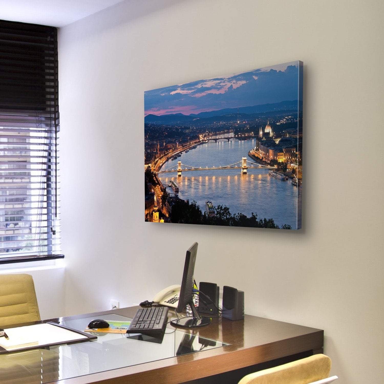 Budapest City Hungry Canvas Wall Art-3 Horizontal-Gallery Wrap-25" x 16"-Tiaracle