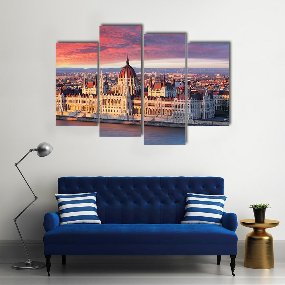 Budapest Parliament Hungary Canvas Wall Art-3 Horizontal-Gallery Wrap-25" x 16"-Tiaracle