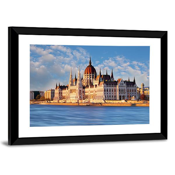 Budapest Parliament In Hungary Canvas Wall Art-5 Horizontal-Gallery Wrap-22" x 12"-Tiaracle