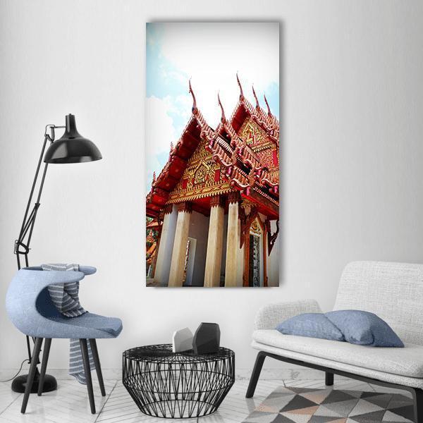 Buddah Temple Thailand Vertical Canvas Wall Art-1 Vertical-Gallery Wrap-12" x 24"-Tiaracle