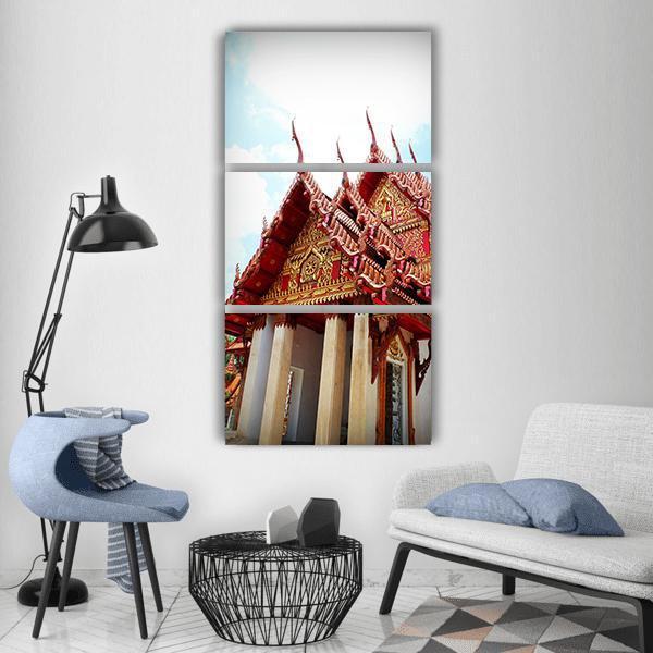 Buddah Temple Thailand Vertical Canvas Wall Art-3 Vertical-Gallery Wrap-12" x 25"-Tiaracle