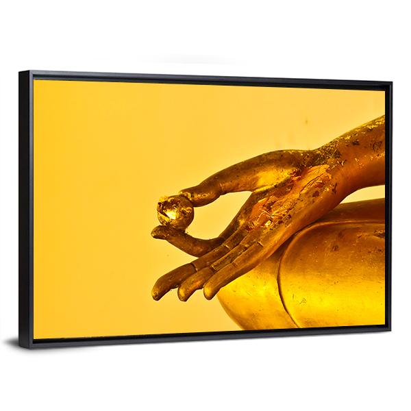 Buddha Statue Hands Canvas Wall Art-3 Horizontal-Gallery Wrap-25" x 16"-Tiaracle
